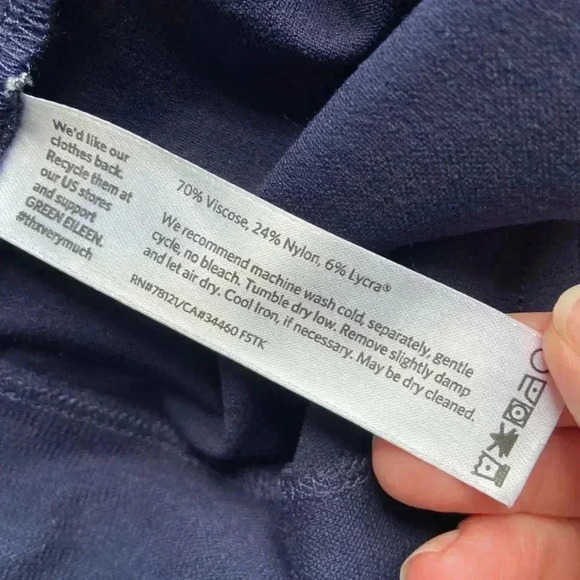 Eileen Fisher System Slim Ankle Stretch Crepe Pants size Large - Picture 6 of 8